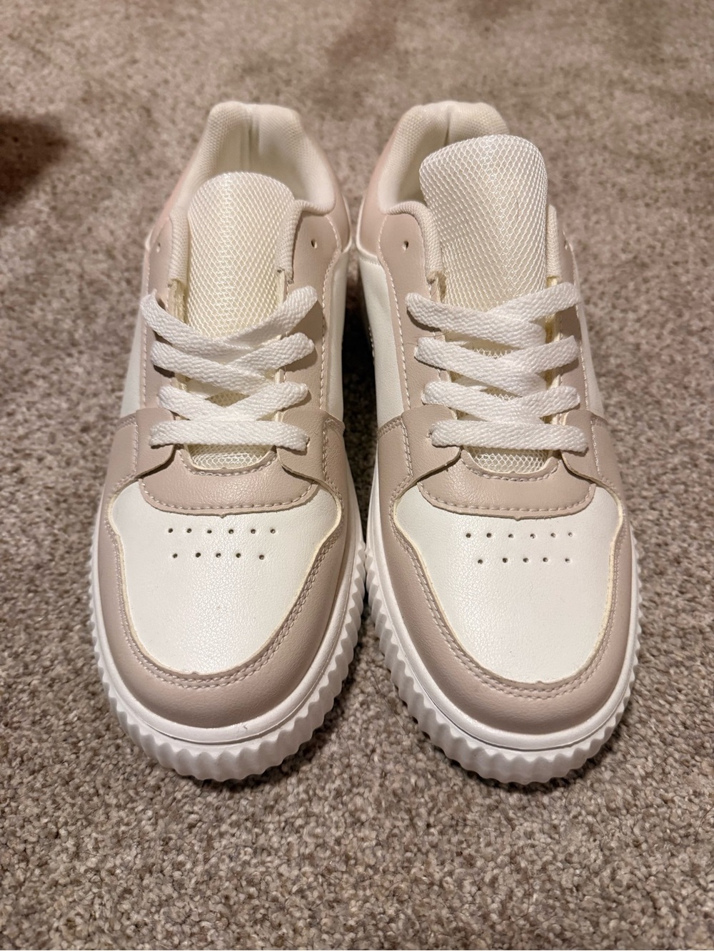 Women’s Neutral Pink & White Casual Sneakers